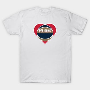 Heart Shaped New Orleans Pelicans Basketball T-Shirt